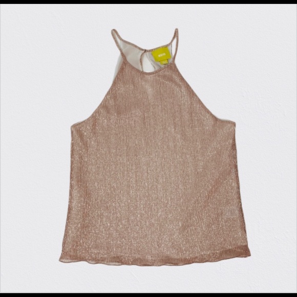 Anthropologie Maeve Sparkle/Shimmer Pink Top - Picture 3 of 6